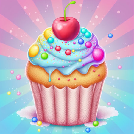 Cute Kawaii Food, Adorable Pancakes with syrup, Illustration in pastel colors, Food and Drink, Anime style, Sweetの写真素材