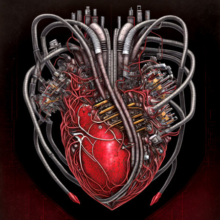 Grunge mechanical heart, Alien Machinery Anatomical Heart, Valentine's Day, Cyberpunk Loveの写真素材