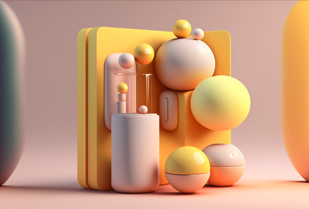3d render of abstract geometric shapes. Minimalist composition. Generative AIの素材