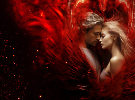 Romantic young couple in love. Valentine's day. Passion.の素材