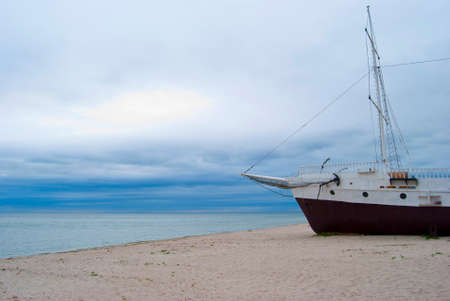 ship on the coast seaの写真素材