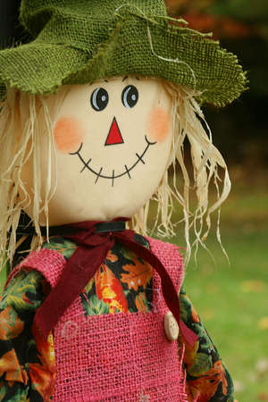 close up of holiday scarecrow.の写真素材