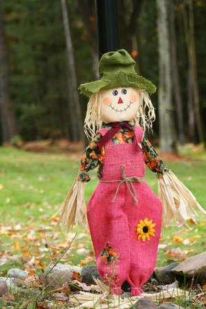 Full view of holiday scarecrow.の写真素材