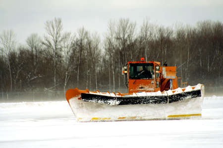 Snwo plow at airportの写真素材