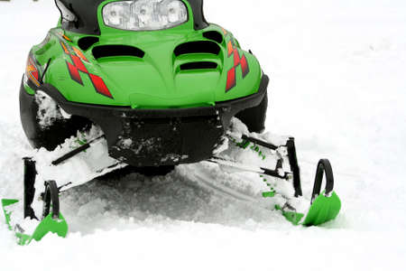 Abstract of green snowmobileの写真素材