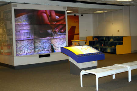 Interactive Display in airport terminalの写真素材