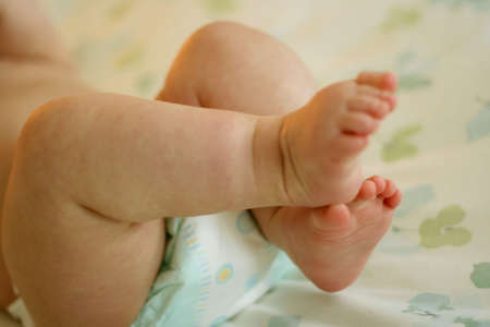 Adorable baby feet and toesの写真素材