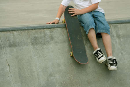 Teenager and skateboardの写真素材