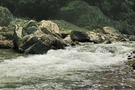 The Kyoto Hozu-gawa going down of summer Torrent zoneの写真素材