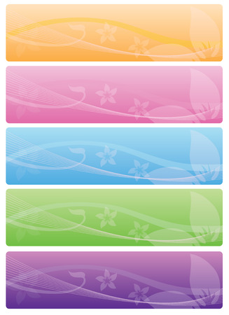 Colorful Floral Web Bannersのイラスト素材