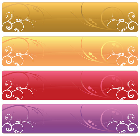 Floral Web banners のイラスト素材