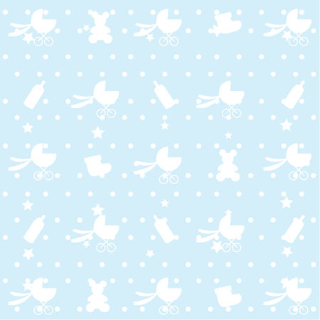 seamless blue baby patternのイラスト素材
