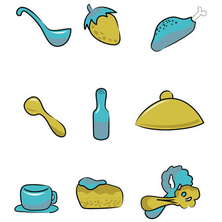 food and drinks icons for restaurant, bars and othersのイラスト素材