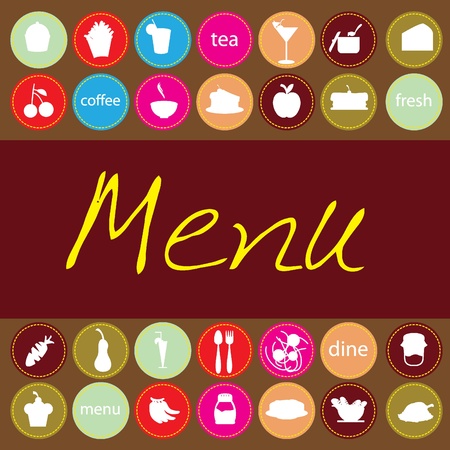 plate, fork and spoon background for menu, dining, restaurant and othersのイラスト素材