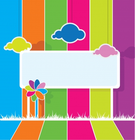 colorful billboard background for kids or fun themeのイラスト素材