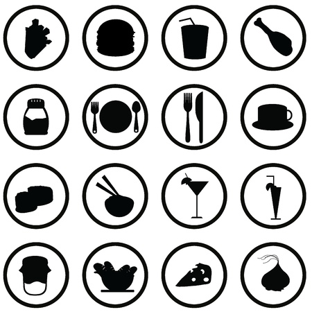 food icons for restaurant, dining, eatery and othersのイラスト素材