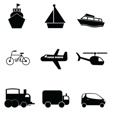 transport silhouettes icons - for zodiac signs, and othersのイラスト素材