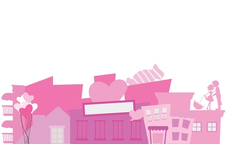 silhouettes buildings background with a space for textのイラスト素材