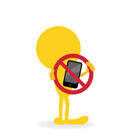 stick figure man with no phone signのイラスト素材