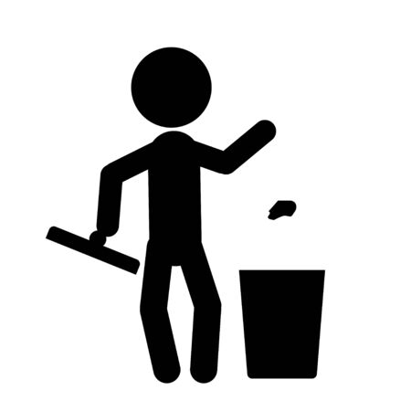silhouettes people trash canのイラスト素材
