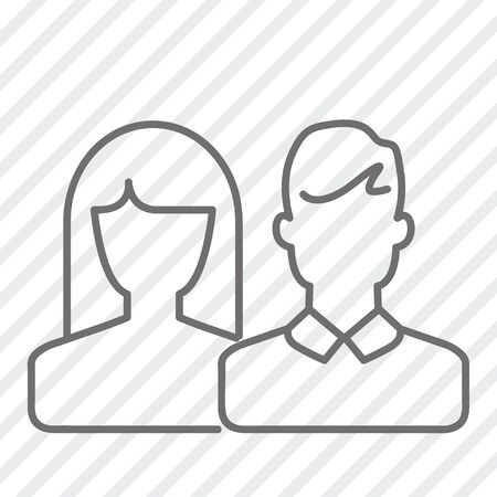 People line icons. Couples for wedding, valentine, business line iconsのイラスト素材
