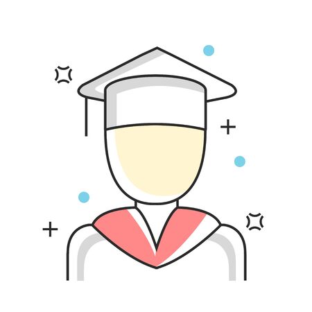 Graduate education line icons. Vector illustrationのイラスト素材