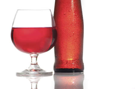 Red wine glass over  backgroundの写真素材