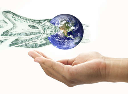 Money flowing into the worldの写真素材