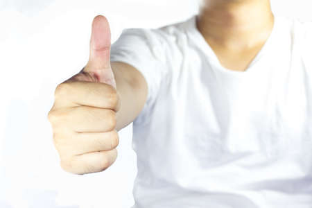 man hand gesturing the ok signの写真素材