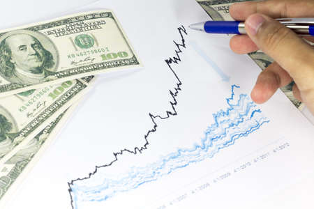 Stock market graphsの写真素材