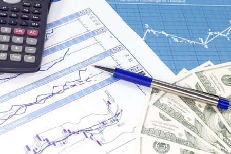 Stock market graphsの写真素材