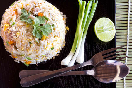 fried rice an excellent side order の写真素材