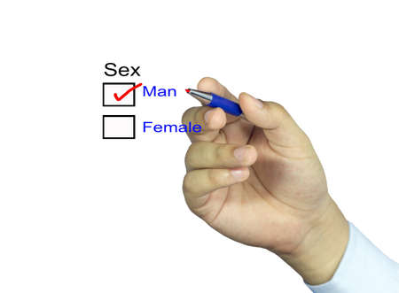 Hand  man work for recruitment の写真素材