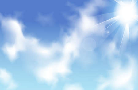 Blue sky with beautiful cloudsの写真素材