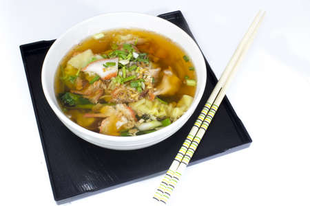  Soup with sliced pork and dumplingsの写真素材
