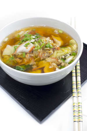  Soup with sliced pork and dumplingsの写真素材
