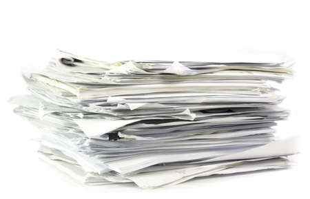 Piled up office work papers