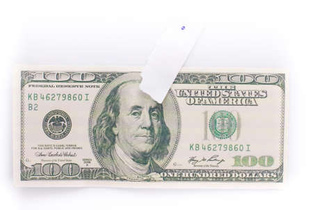 dollars on white backgroundの写真素材