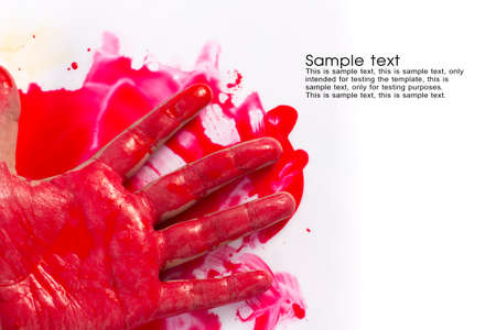 Halloween concept : bleeding hand on the white backgroundの写真素材