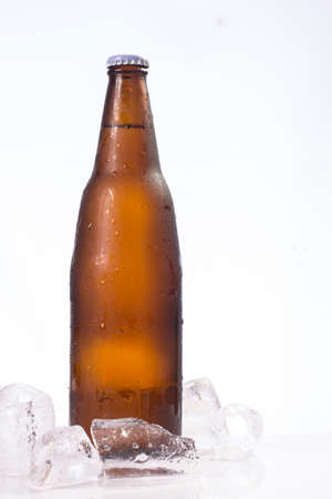 Beer bottle with iceの写真素材