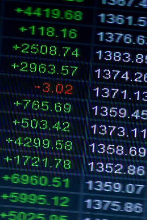 Electronic digital interface at a stock exchange or bourse showingの写真素材
