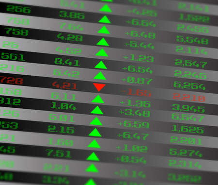 Colored ticker board on blackの写真素材