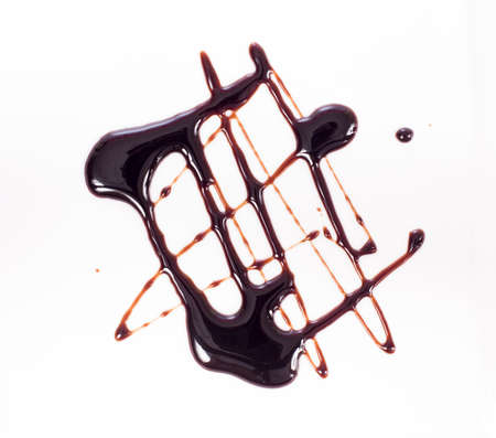 various chocolate and cake stains on white の写真素材