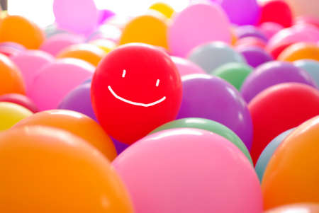 smile happy face coloful balloon illustartionの写真素材