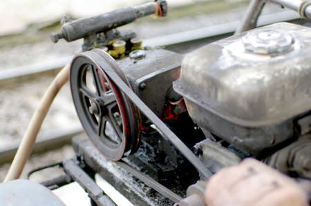 old oily dirty machine closeupの写真素材