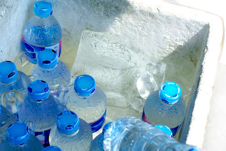 ice water bottlesの写真素材
