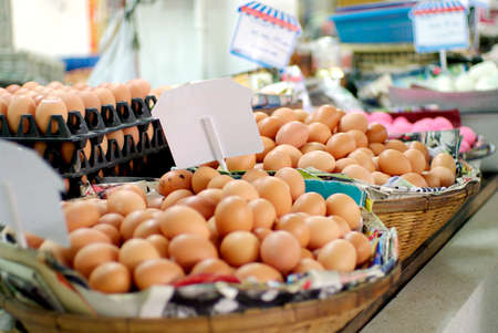 eggs pile sale in Asia marketの写真素材