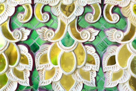 temple glass decorative detail, Thailandの写真素材