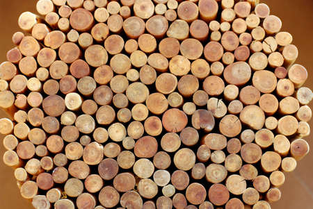 wood stick cut ring in circle textureの写真素材