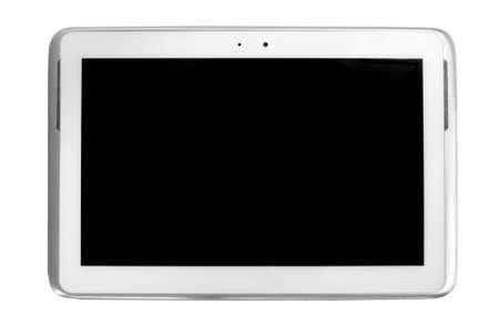 isolate white tablet and black screenの写真素材